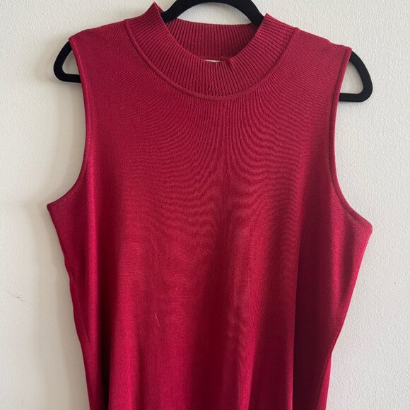Misook Sleeveless Knit Top — Rich Red / Cranberry, XL - Picture 1 of 4